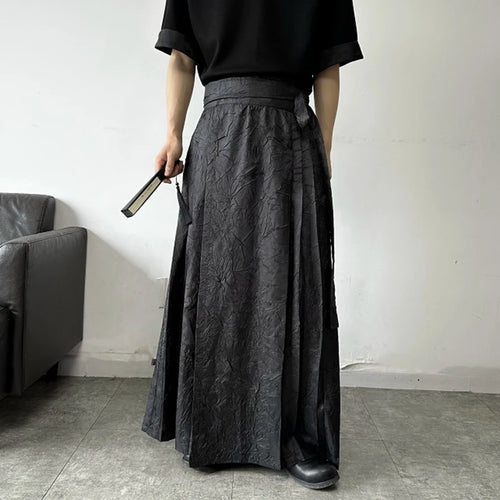 Load image into Gallery viewer, Summer textured pleated men&#39;s and women&#39;s tied horse face skirt trend pleated long skirt P
