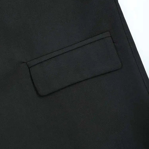 Load image into Gallery viewer, Women Black Color-block Big Size Blazer New Lapel Long Sleeve Loose Fit Jacket Fashion Tide Spring Autumn 2025 1DF3285
