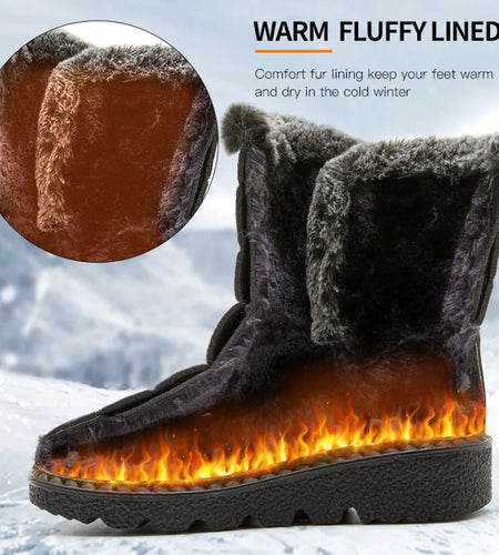 Women's Boots 2025 Trend Winter Shoes For Woman Winter Boots Ankle Low Heels Botas Mujer Waterproof Snow Boots With Fur Shoes