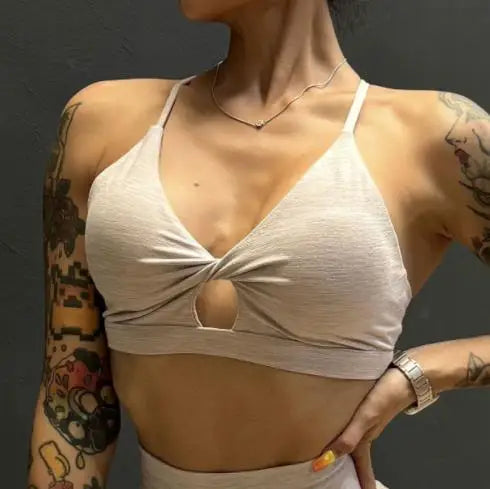 Load image into Gallery viewer, TINY TWIST BRA sports bra with thin shoulder straps
