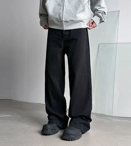 Men's Jeans New American Denim Pants Male Solid Color Casual Loose Straight Leg Trousers Summer  Men Clothing 9W1425