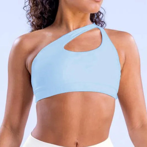 Load image into Gallery viewer, Pad Impact Asymmetric Sports Bra for Women One Shoulder Padded Yoga Top Bra Hollow Out Sexy Gym Bra Openback Workout Tops
