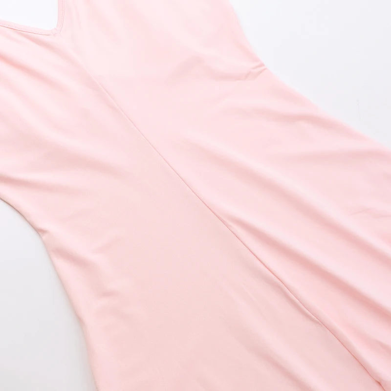 Elegant Sleeveless Ruffles Sexy Long Dress For Women Summer New Deep V Neck Backless Thigh High Split Maxi Dress