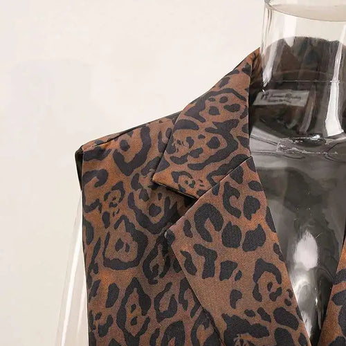 Load image into Gallery viewer, Women Leopard Print Big Size Casual Vintage Mini Vest Dress New Lapel Sleeveless Fashion Tide Spring Autumn 2025 1DH5205
