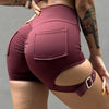 wine buckle shorts