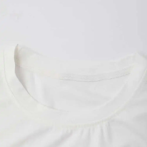 Load image into Gallery viewer, Women White Irreuglar Hem Double Layers Big Size  T-shirt New Round Neck Short Sleeve Fashion Spring Summer 2025 1DH5357
