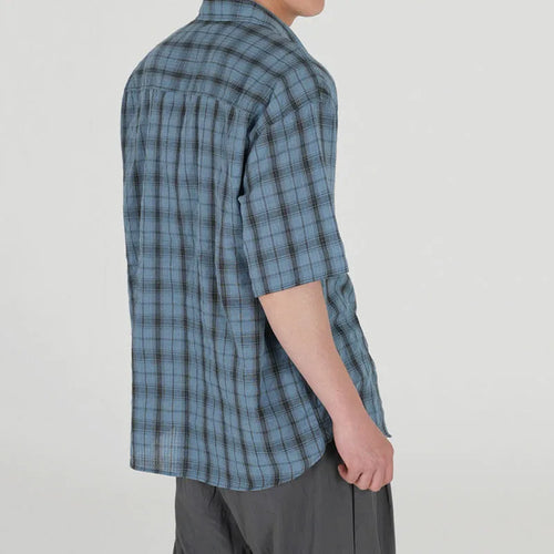 Load image into Gallery viewer, Summer Male Short Sleeve Shirts Casual Plaid Shirt Korean Single Breasted Handsome Trendy Men's Clothing 9W1632
