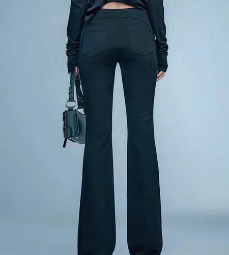 Solid Slimming Spliced Zippers Fashion Pants for Women High Waist Minimalist Full Length Pant Female Clothing New