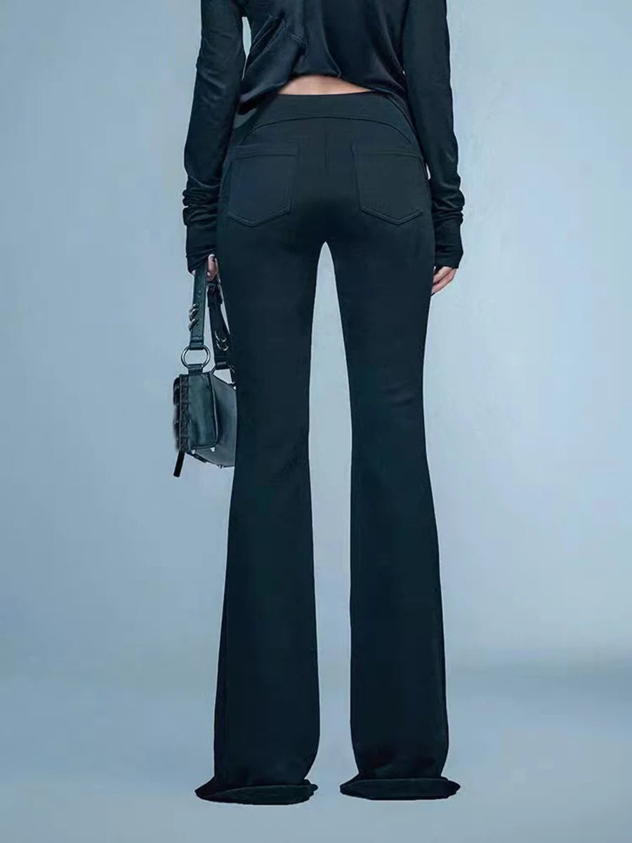 Solid Slimming Spliced Zippers Fashion Pants for Women High Waist Minimalist Full Length Pant Female Clothing New