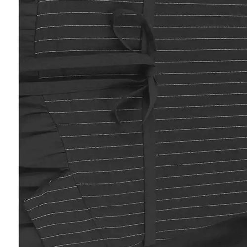 Load image into Gallery viewer, Women Black Striped Drawstring Big Size Knee-Length Dress New Lapel Long Sleeve Fashion Tide Spring Autumn 2025 1DH9966
