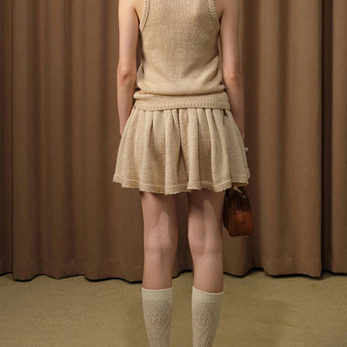 Load image into Gallery viewer, Hit Color Spliced Appliques Slimming Dresses For Women O Neck Sleeveless Vest High Waist Elegant Skirt Sets Female
