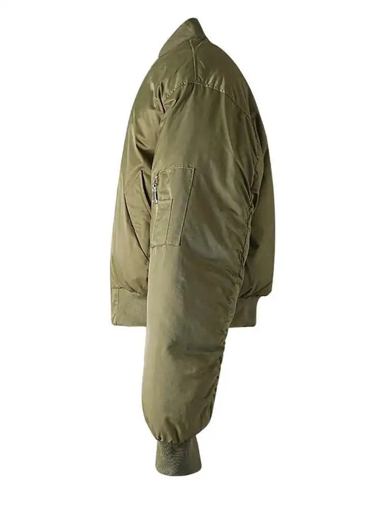 Army Green Thick Warm Big Size Cotton-padded Coat Long Sleeve Women Parkas Fashion Tide New Autumn Winter 2025 CPG2505