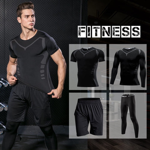 Load image into Gallery viewer, Men&#39;s Compression Sportswear Suits Gym Tight Training Clothing Workout Jogging Sports Set Fitness Running Tracksuit Rash Guard
