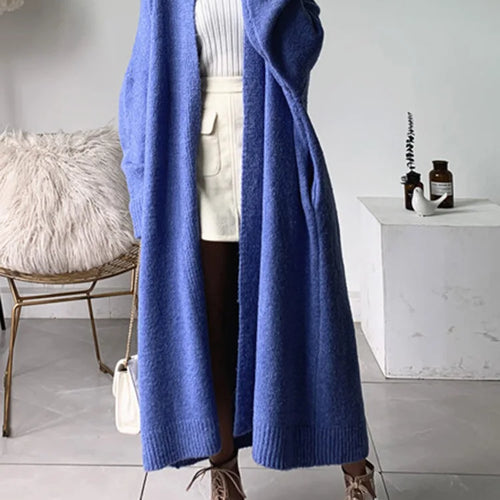 Load image into Gallery viewer, Gray Big Size Thick Knitting Cardigan Sweater Loose Fit V-Neck Long Sleeve Women New Fashion Tide Autumn Winter 2025 1Y163
