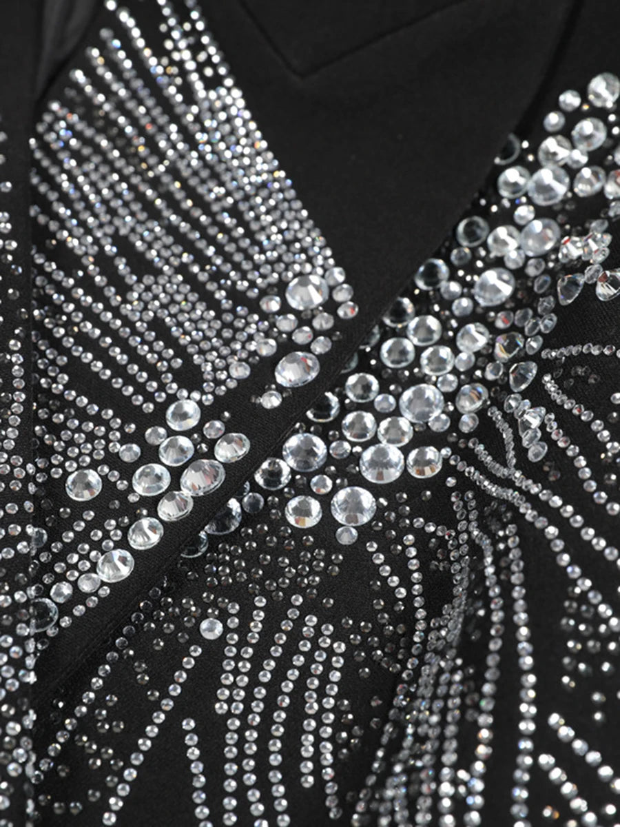 Solid Spliced Diamonds Blazers For Women Lapel Long Sleeve Tunic Patchwork Button Coats Female Fashion Style New