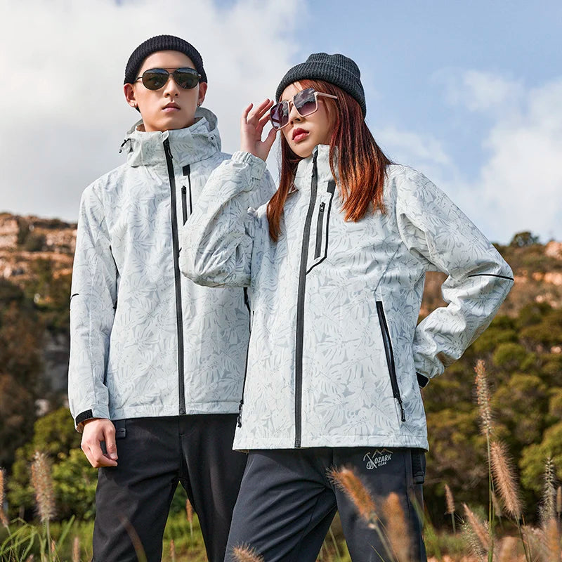 Men Women Two-pieces Sets 3 in 1 Outdoor Hooded Hiking Snow Jackets Thick Warm Windbreaker Waterproof Parka Coat Winter Jacket