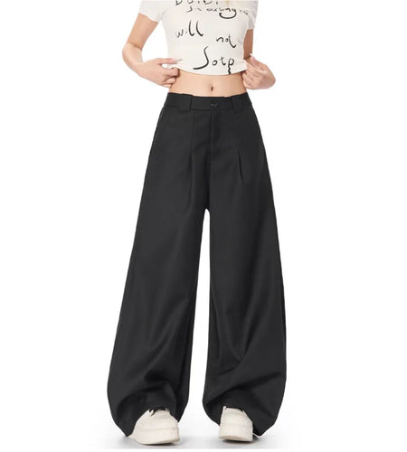 Men's Simple Suit Pants Curved Knife Stylish Solid Color High Street New American Style Male Casual Trousers 9W1924