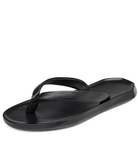 Summer Beach High Quality Genuine Leather Slippers Flip Flop Comfortable Lightweight Outdoor Men Shoes