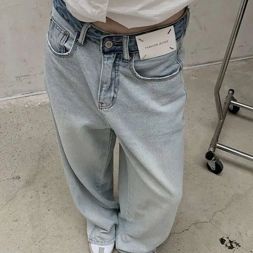 Load image into Gallery viewer, High Waist Light Blue Denim Long Casual Pocket Wide Leg Jeans New Women Trousers Fashion Tide Spring Autumn 2025 1DH8351
