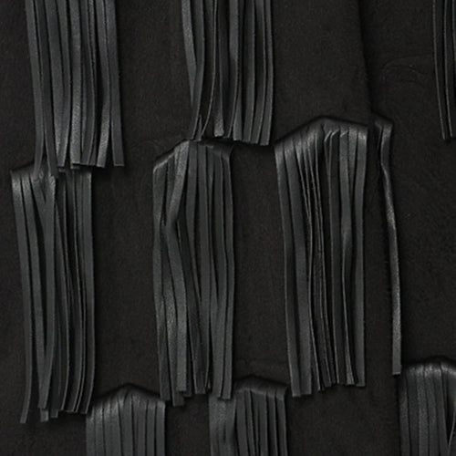 Load image into Gallery viewer, Women Black Pu Leather Tassels Big size long Trench New Lapel Long Sleeve Windbreaker Fashion Spring Autumn 2025 1DH4394
