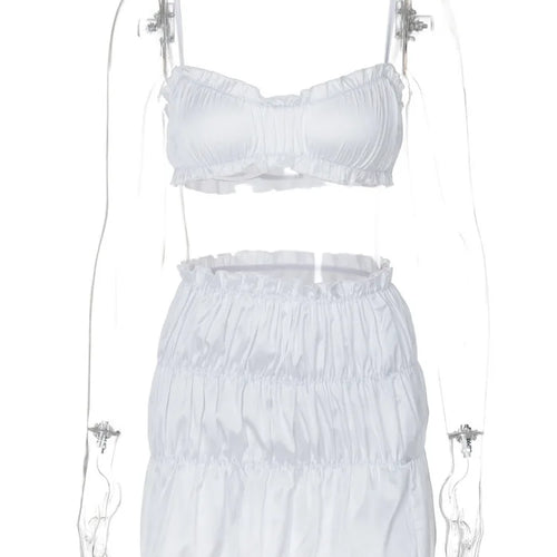 Load image into Gallery viewer, Sexy Sleeveless Bra Top Short Skirt Two-piece Set For Women 2024 Autumn New Pleated Skirt Set Slim Party Beach Holiday
