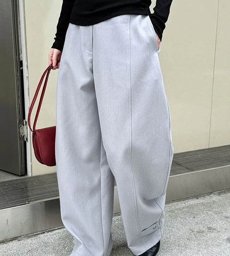 High Waist Black Shaped Brief Pocket Long Wide Leg Pants New Trousers Women Fashion Tide Spring Autumn 2025 1DH9486