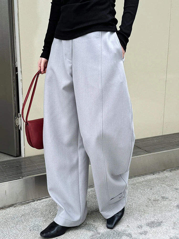 High Waist Black Shaped Brief Pocket Long Wide Leg Pants New Trousers Women Fashion Tide Spring Autumn 2025 1DH9486