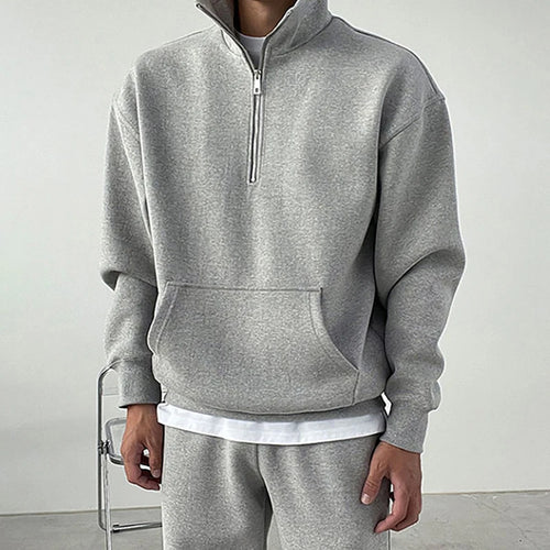 Load image into Gallery viewer, Men&#39;s Pants Set New Korean Casual Sets Half Zipper High Collar Loose Pullover Sweatshirt Elastic Waist Male Bottoms 9W1850
