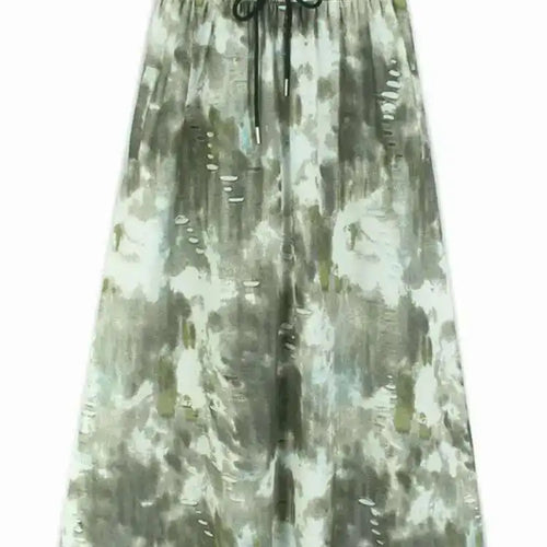 Load image into Gallery viewer, High Elastic Waist Blue Back Denim Tie Dye A-line Design Half-body Skirt Women Fashion Tide New Spring Autumn 2025 1DH9320
