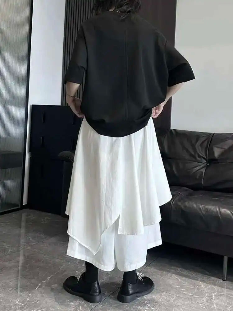 High Elastic Waist Beige Irregular Layers A-line Half-body Skirt Women Fashion Tide New Spring Autumn 2025 1DH5521