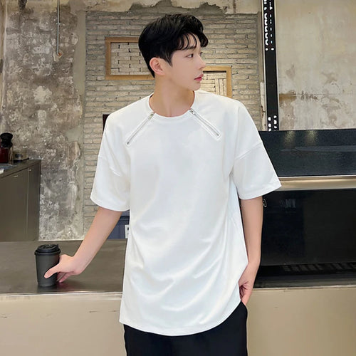 Load image into Gallery viewer, Man T-shirt  round neck Summer 2024 chic short Drop-shoulder sleeve top short sleeve male loose clothing fashion 9C5492
