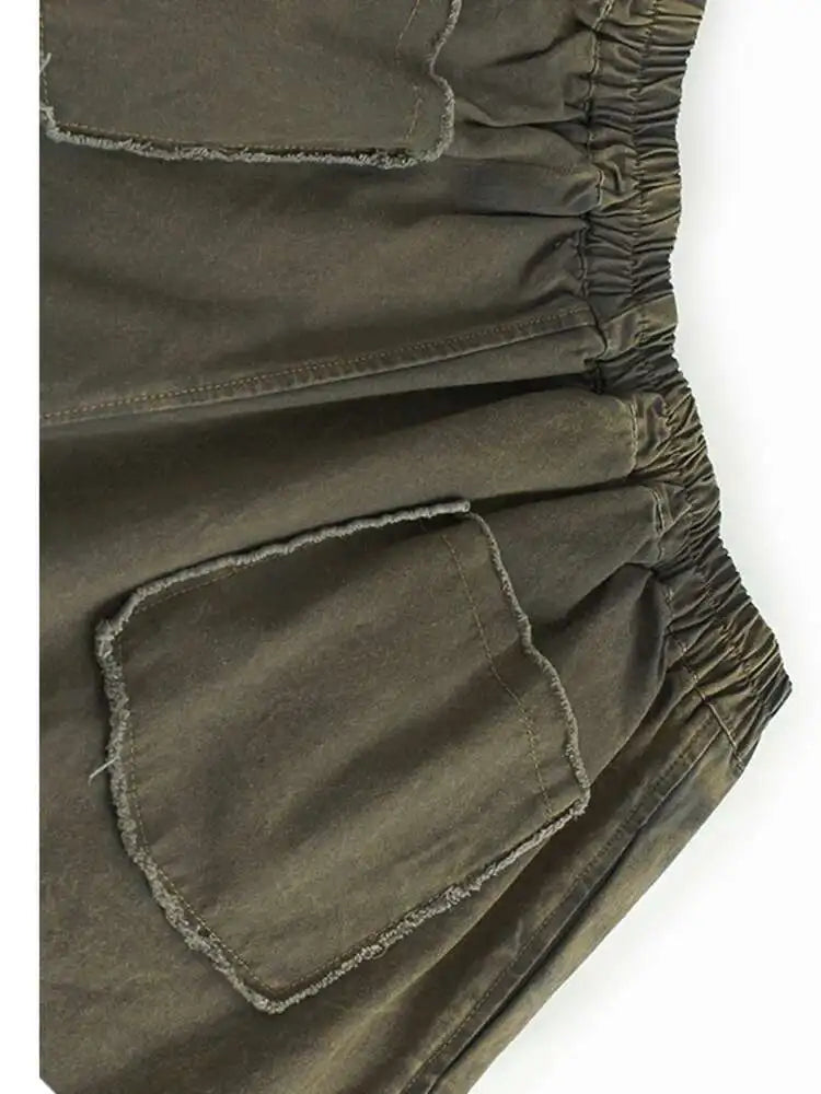 High Waist Black Pockets Burr Fold Vintage Wide Leg Jeans New Women Trousers Fashion Tide Spring Autumn 2025 1DH9666