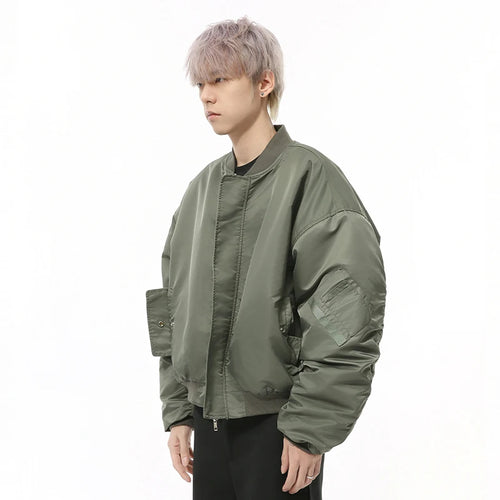 Load image into Gallery viewer, Autumn Men&#39;s Cotton Coats Round Collar New Solid Color Pleated Design Korean Simple Male Loose Padded Jackets 2024 9C9344

