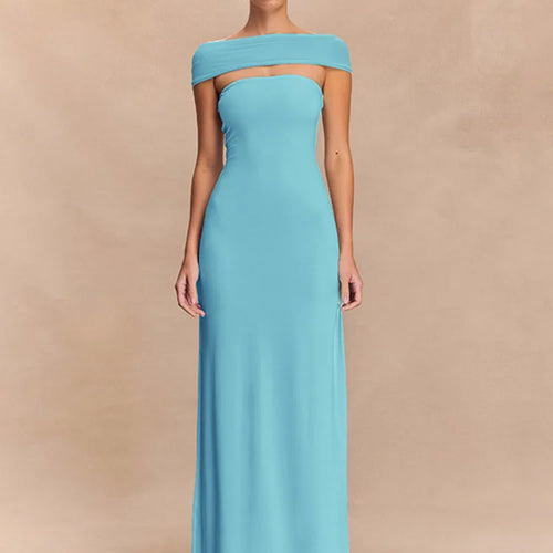 Load image into Gallery viewer, Off-shoulder Strapless Sexy Maxi Dress Women Gown Fashion  Sleeveless Backless High Waist Split Club Party Long Dress
