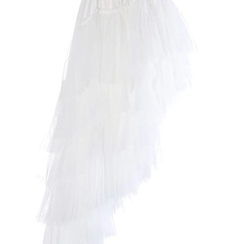 Load image into Gallery viewer, High Elastic Waist Blue Irregular Mesh Layers Cake Half-body Skirt Women Fashion Tide New Spring Autumn 2025 1DH9418
