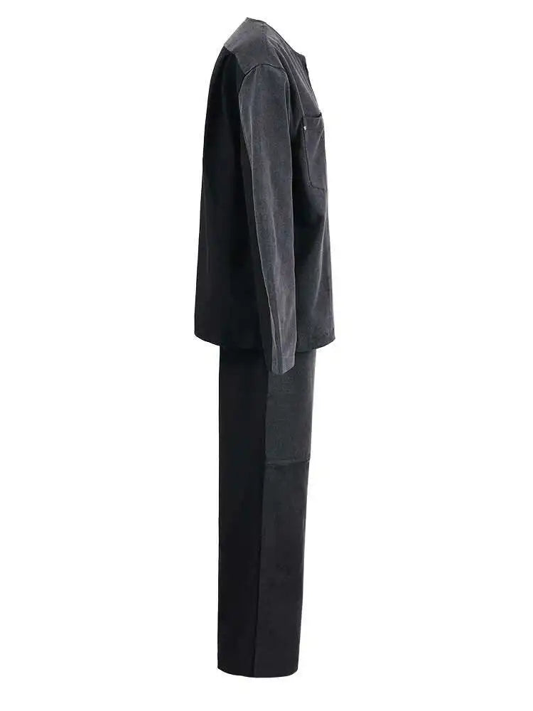 Big Size Denim Jacket Wide Leg Pants Two Piece Suit New O-Neck Long Sleeve Women Fashion Tide Spring Autumn 2025 CPG1262