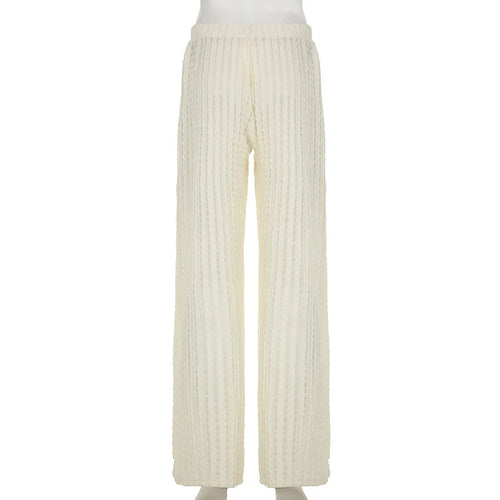 Load image into Gallery viewer, Holiday Style Fabric Texture Beach Pants Women Basic Casual Micro Perspective Full Length Trousers All Match Bottoms
