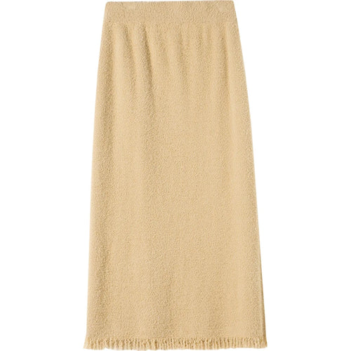 Load image into Gallery viewer, Korean Fashion Black White Tassels Elegant High Waist Long Skirt Women Khaki Slim Versatile Party Skirts 2024 New Autumn Winter
