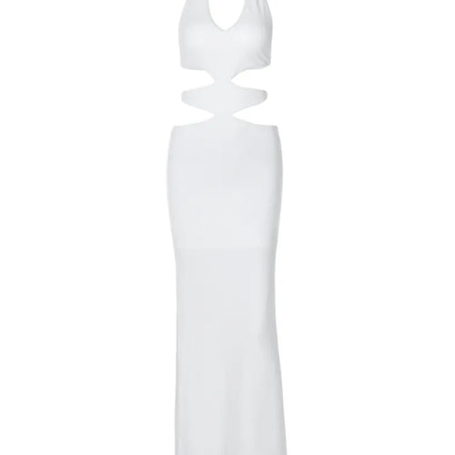 Load image into Gallery viewer, Elegant Hanging Neck Hollow Out Tight Long Dress For Women 2024 Summer New Sexy Backless Dress Party Club Evening Dress
