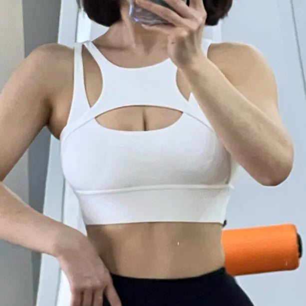 Pad Hollow Out Gym Sexiest For Women Impact Yoga Bra Sport Top Women Tight Elastic Breathable Fitness Crop Top Gym Active Wear
