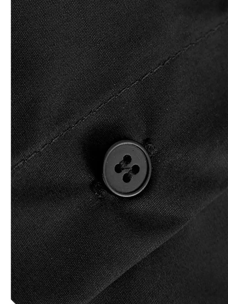 Women Black Cross Ribbon Big Size Casual Blouse New Lapel Long Sleeve Shirt Fashion Tide Spring Autumn 2025 1DH4579