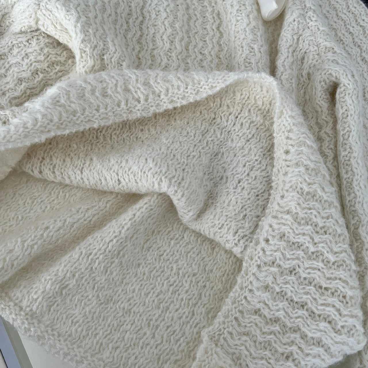 Korean Fashion Beige Elegant Long Sleeve Sweater Women Autumn Winter Grey Elegant Round Neck Bow Bandage Knitted Tops Popular