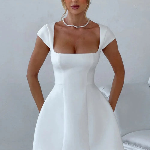 Load image into Gallery viewer, Elegant Sleeveless Square Collar Zipper Tight Skirt Sexy Bodycon Party Evening Dress Summer New 2024 Female Slim Vestido
