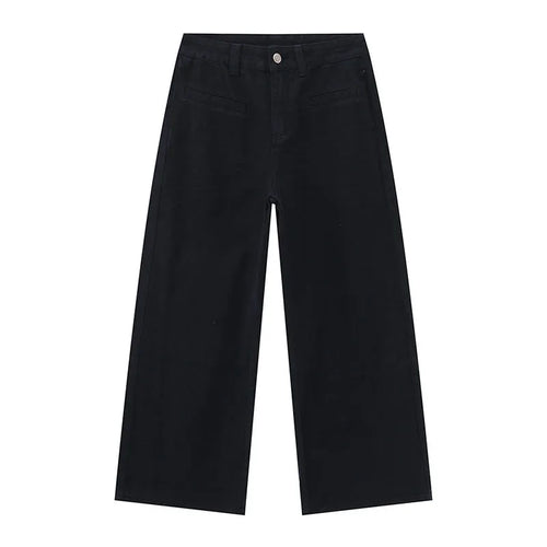 Load image into Gallery viewer, Men's Jeans Personality Pocket Reverse Wear Fold Design Solid Color Straight Wide Leg Denim Pants New Stylish 9W1589
