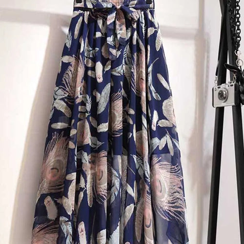 Load image into Gallery viewer, Long Skirt Women For 2024 Spring Summer Lady Korean Style White Black Chiffon Sun School High Waist Midi Skirt Female
