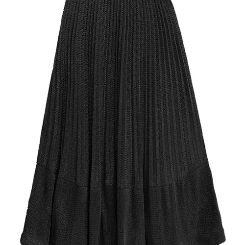 Load image into Gallery viewer, High Elastic Waist Silver Color Pleated A-line Pleated Half-body Skirt Women Fashion Tide New Spring Autumn 2025 1DJ0054
