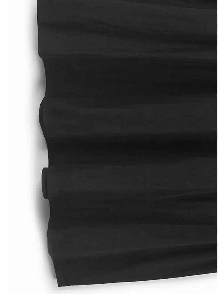 Women Black False Two Ruffles Hem Big Size Midi Dress New Round Neck Long Sleeve Fashion Tide Spring Autumn 2025 1DH9654