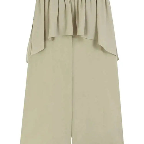 Load image into Gallery viewer, High Elastic Waist Apricot Ruffles Irregular Wide Leg Pants New Trousers Women Fashion Tide Spring Autumn 2025 1DJ0296
