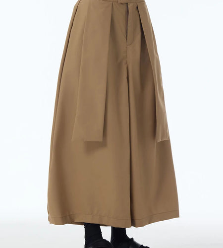 High Elastic Waist Khaki Patch Spliced Long Wide Leg Pants New Trousers Women Fashion Tide Spring Autumn 2025 1DJ1253