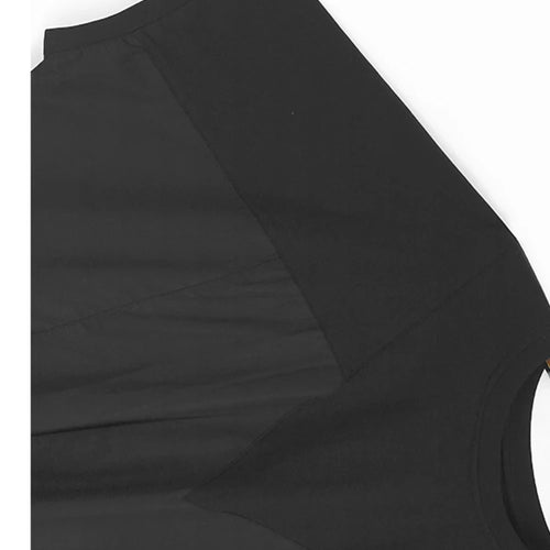 Load image into Gallery viewer, Women Black Irregular Spliced Big Size T-shirt New Round Neck Short Batwing Sleeve Fashion Tide Spring Summer 2025 1DJ1440
